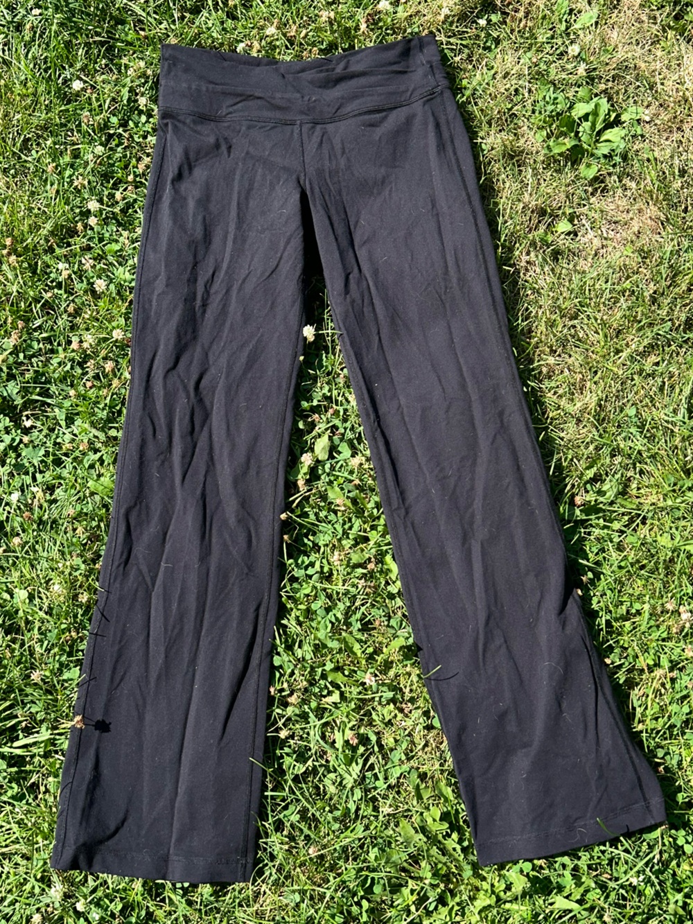 Lululemon Black High Rise Flared Leggings Size 10 Yoga Running 28"
